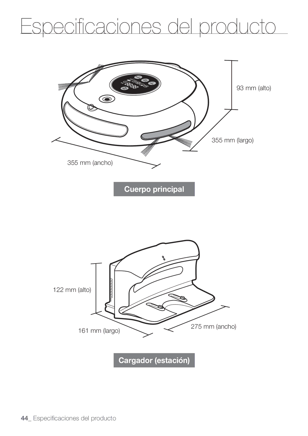 Samsung VCR8874T3B/XEE manual Especiﬁ caciones del producto 