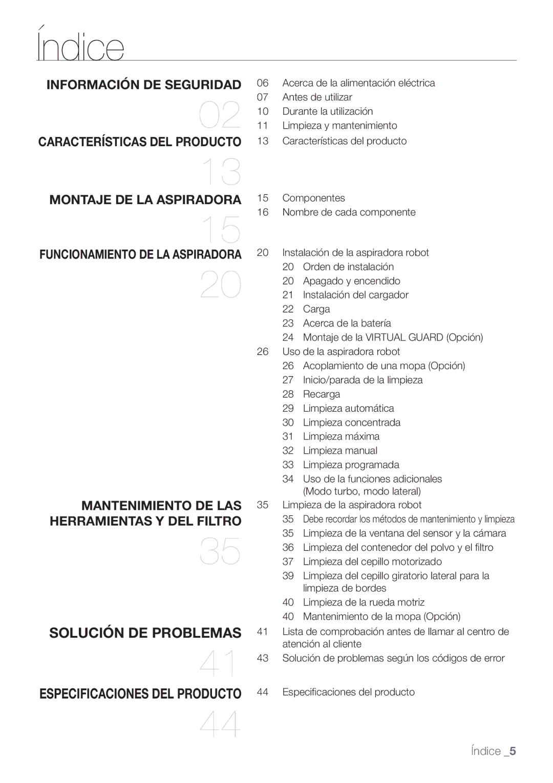 Samsung VCR8874T3B/XEE manual Índice, Solución DE Problemas 