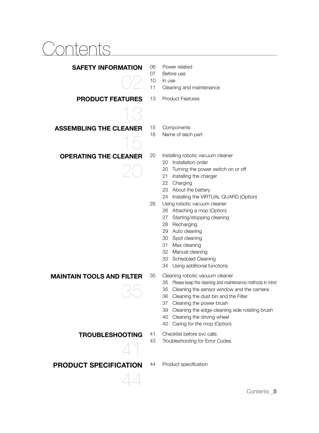 Samsung VCR8874T3B/XET manual Contents 