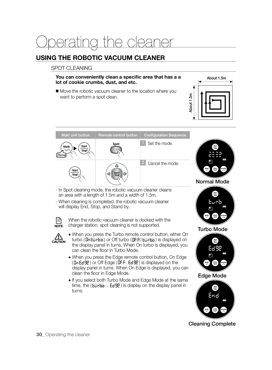 Samsung VCR8874T3B/XET manual Spot Cleaning, Time, the → is display on the display panel in turns 