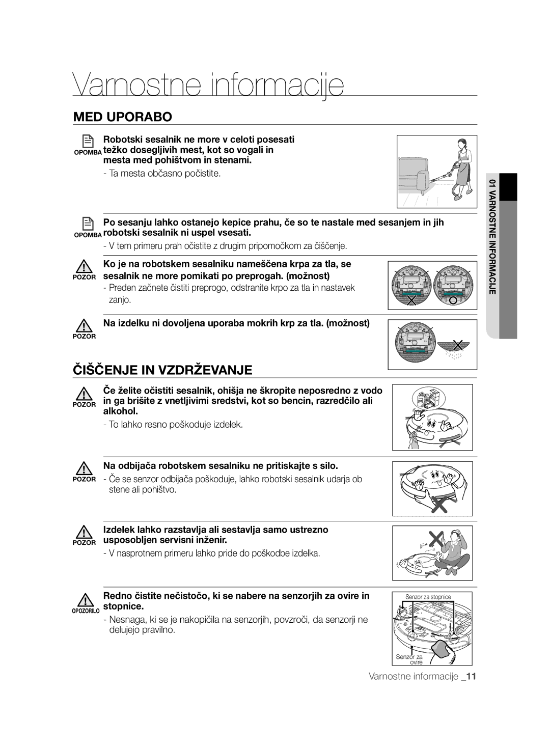 Samsung VCR8874T3B/XET manual Čiščenje in Vzdrževanje 