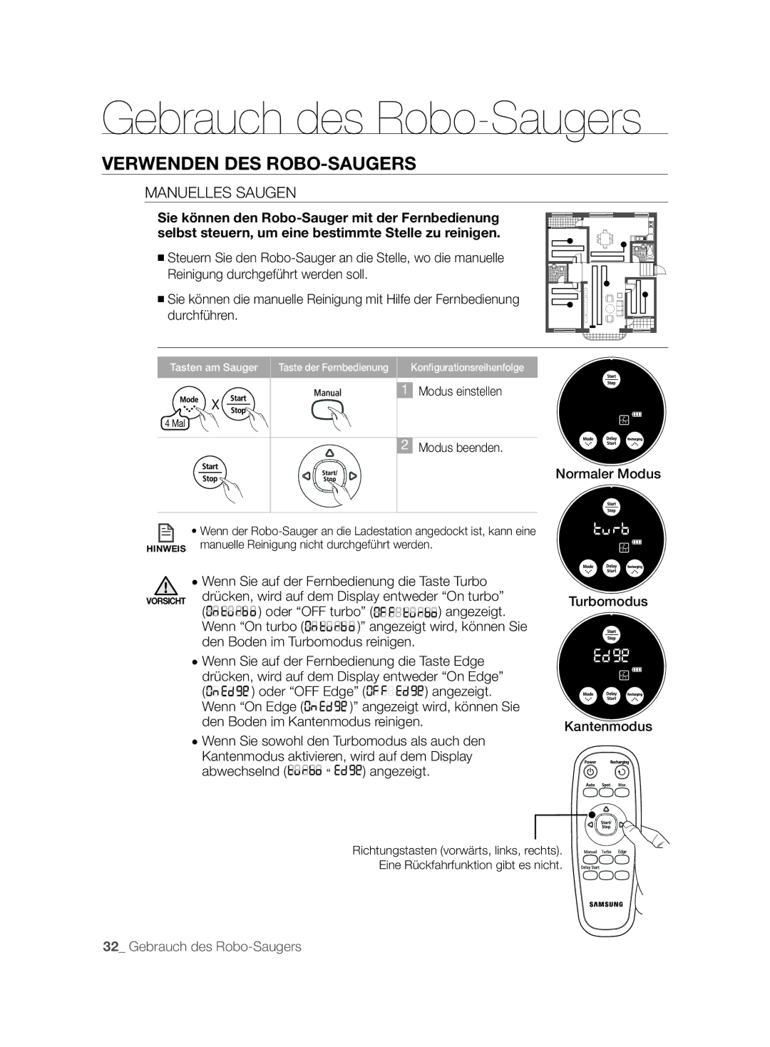 Samsung VCR8874T3B/XET manual Manuelles Saugen 