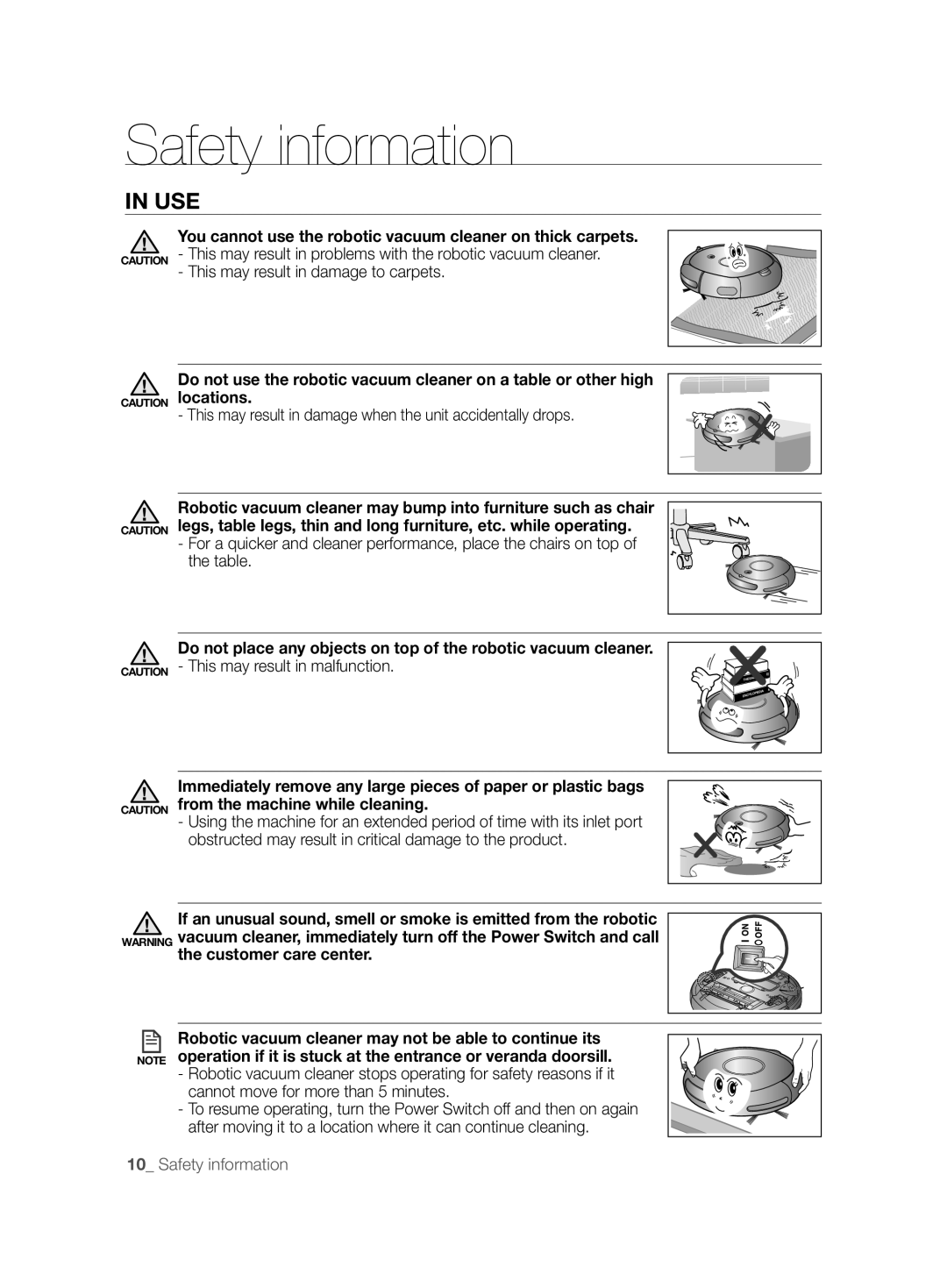 Samsung VCR8875T3A/XEF, VCR8875T3A/SML manual Use, This may result in damage to carpets 