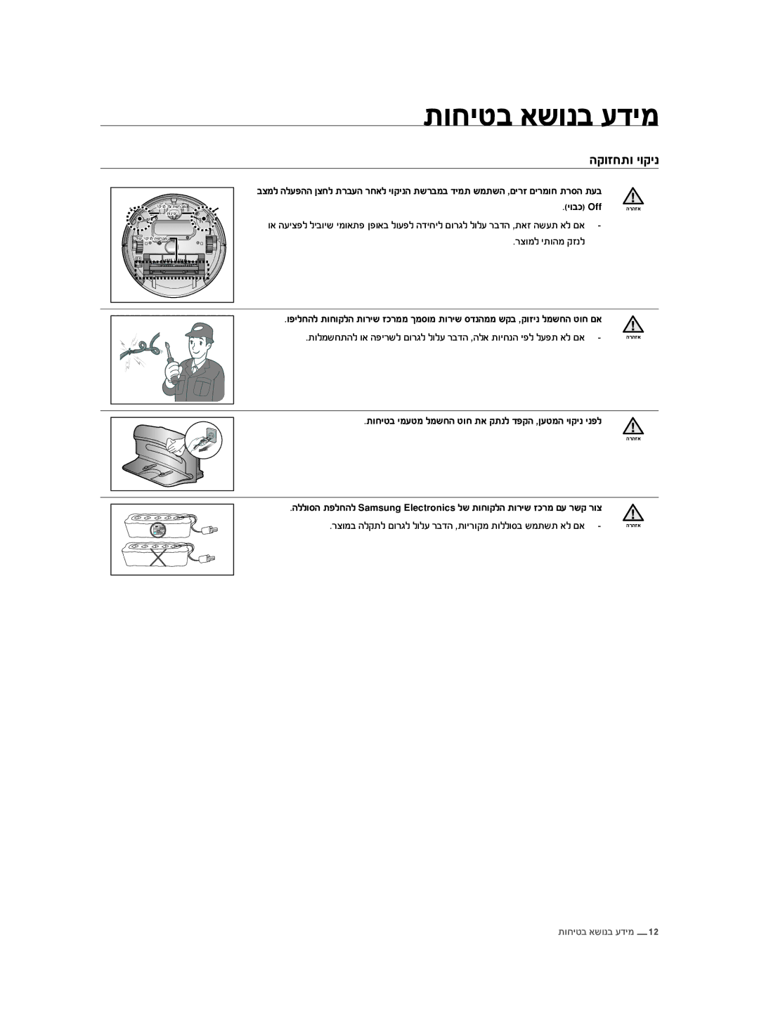 Samsung VCR8875T3A/SML, VCR8875T3A/XEF manual הקוזחתו יוקינ, יובכ Off הרהזא, רצומל יתוהמ קזנל 