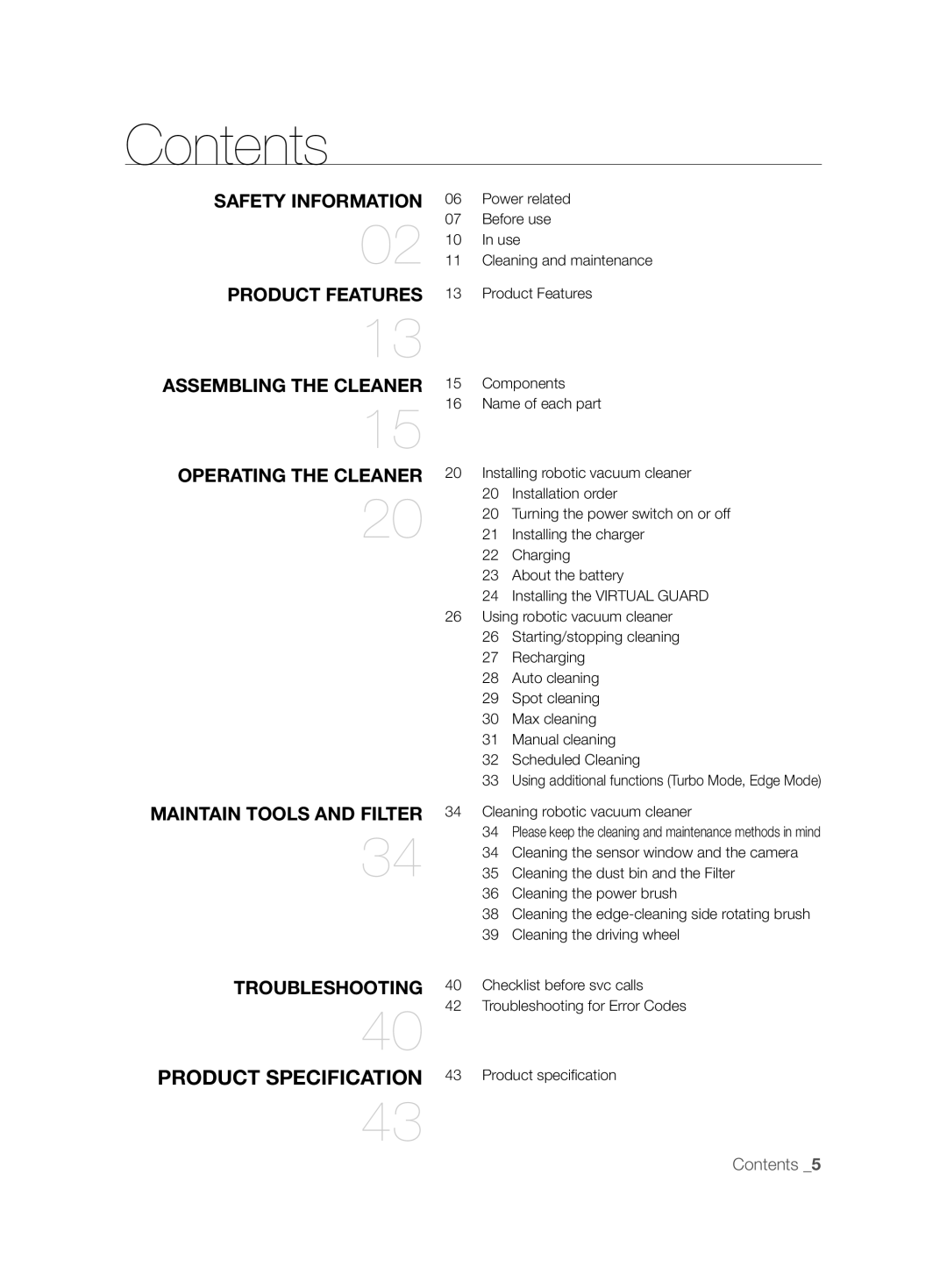 Samsung VCR8875T3A/SML, VCR8875T3A/XEF manual Contents 