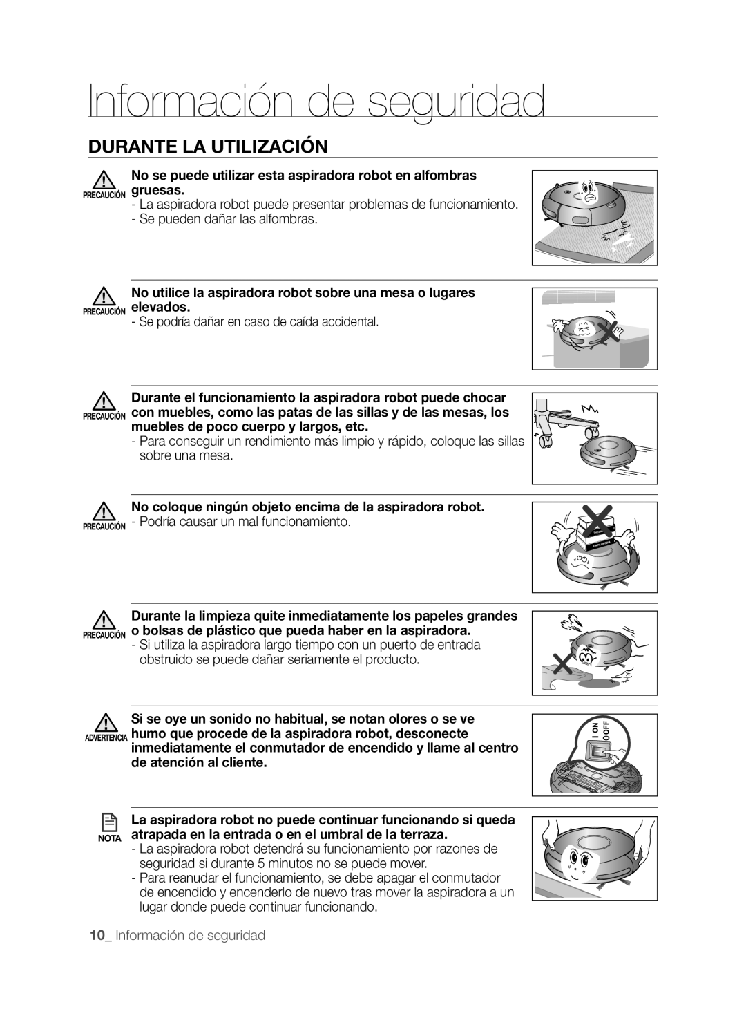 Samsung VCR8875T3A/XEF manual Durante LA Utilización, Se podría dañar en caso de caída accidental 