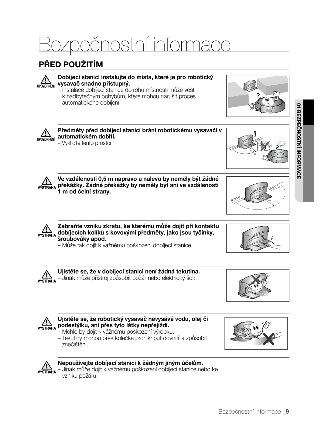 Samsung VCR8875T3A/XEF, VCR8875T3A/XEO manual Automatickém dobití, Vykliďte tento prostor, Od čelní strany 