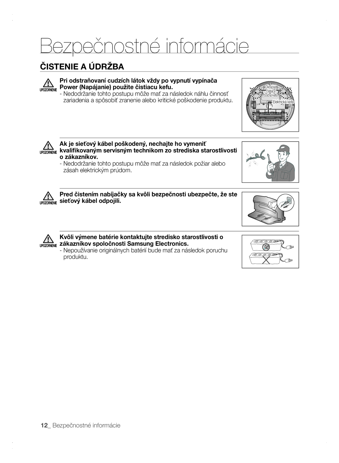 Samsung VCR8875T3A/XEO, VCR8875T3A/XEF manual Čistenie a Údržba 