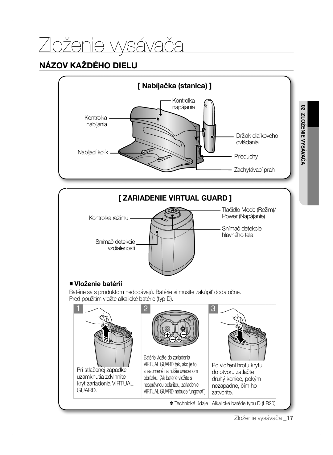 Samsung VCR8875T3A/XEF, VCR8875T3A/XEO manual Prieduchy Zachytávací prah, Power Napájanie, Snímač detekcie 