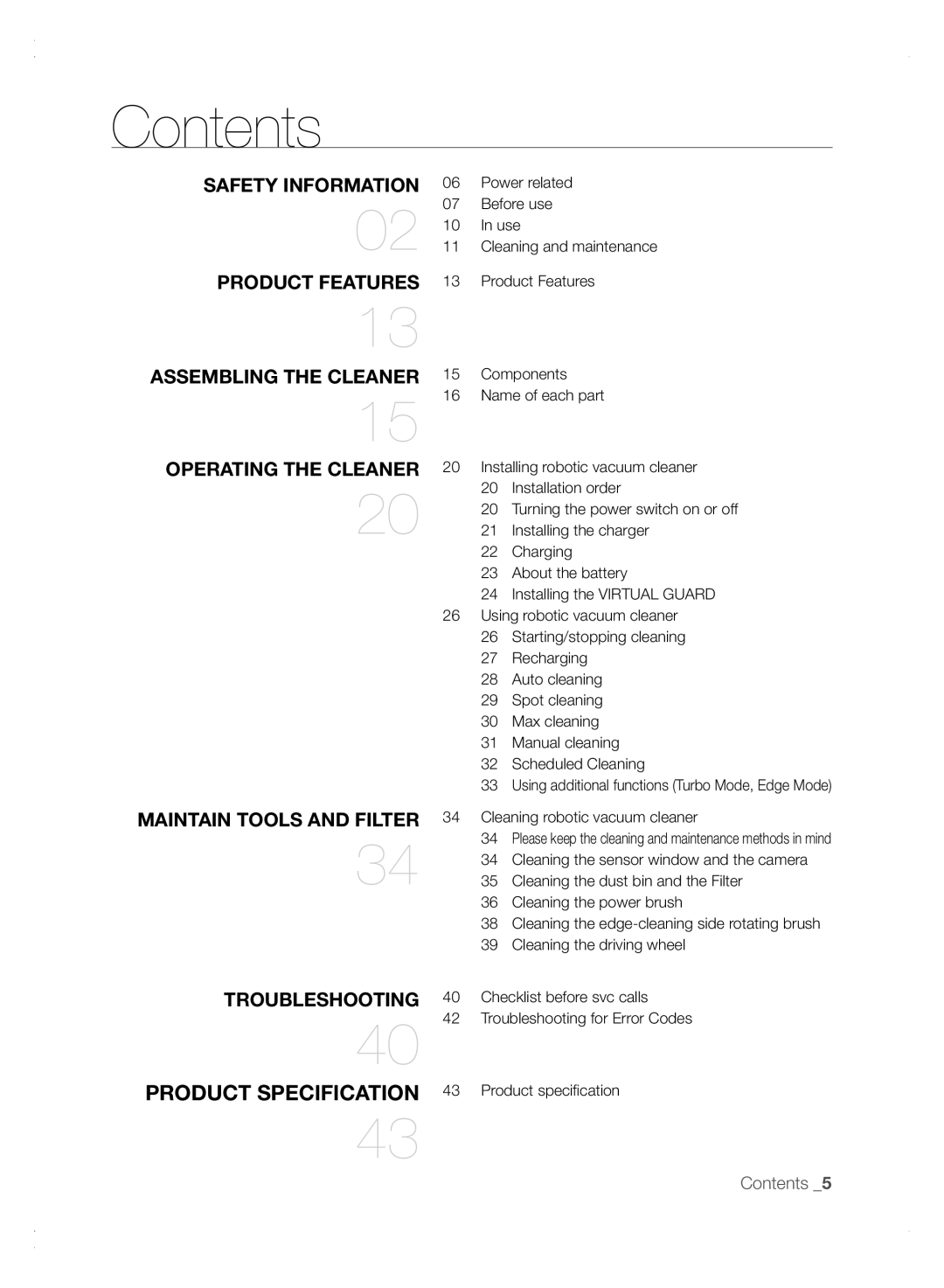 Samsung VCR8875T3A/XEF, VCR8875T3A/XEO manual Contents 