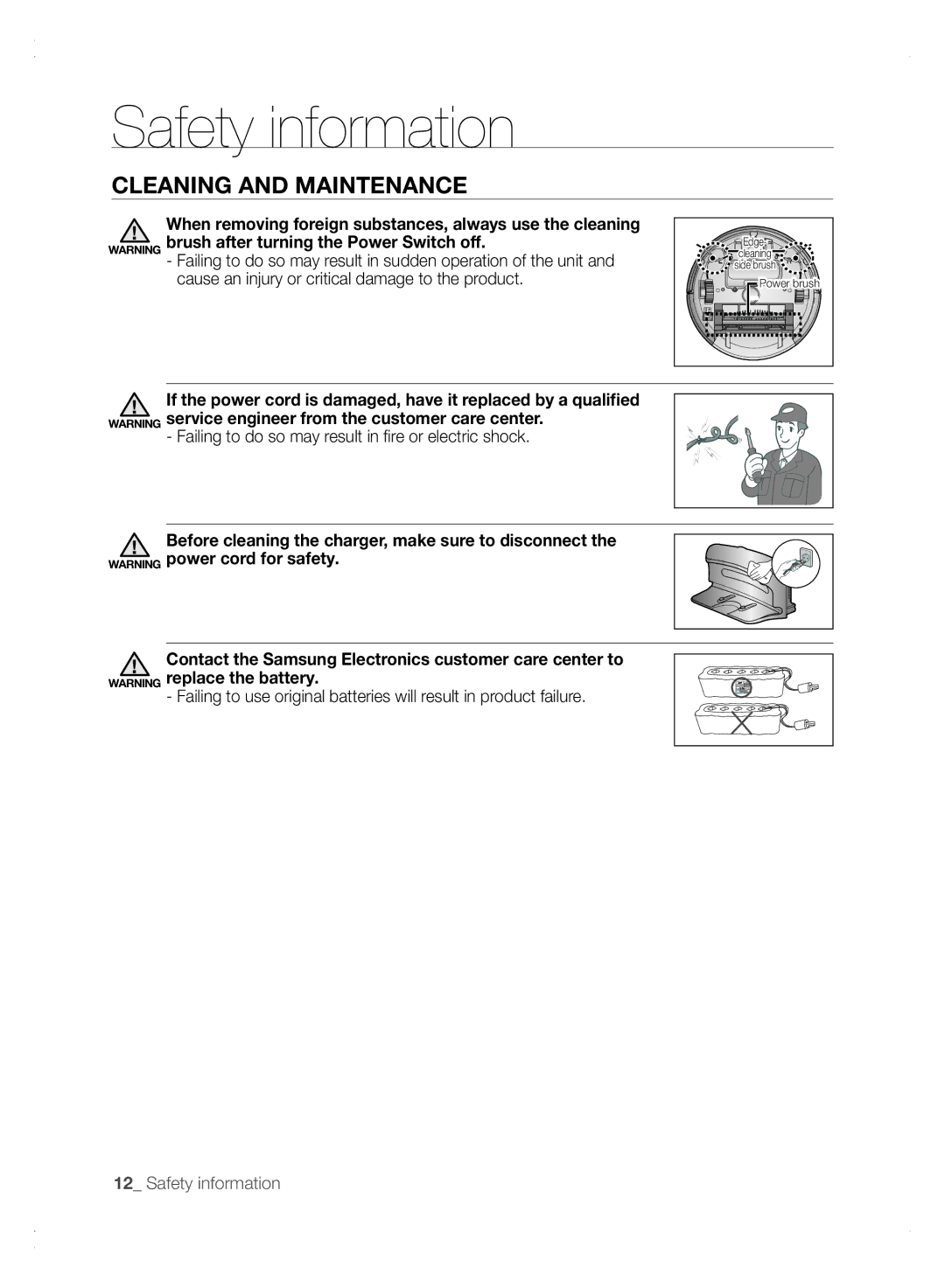 Samsung VCR8875T3A/XEO, VCR8875T3A/XEF manual Power brush 