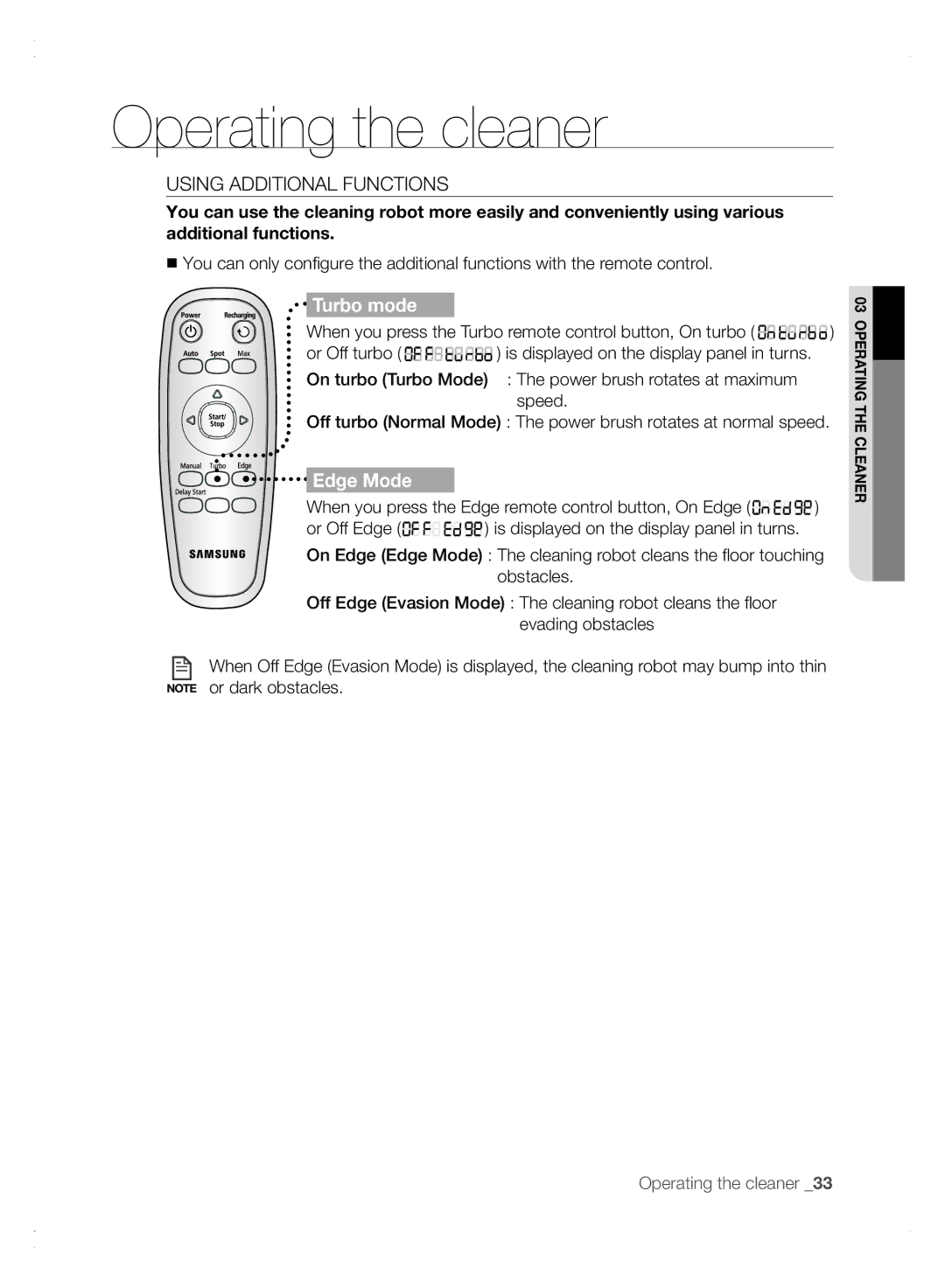 Samsung VCR8875T3A/XEF manual Using additional functions, When you press the Turbo remote control button, On turbo 