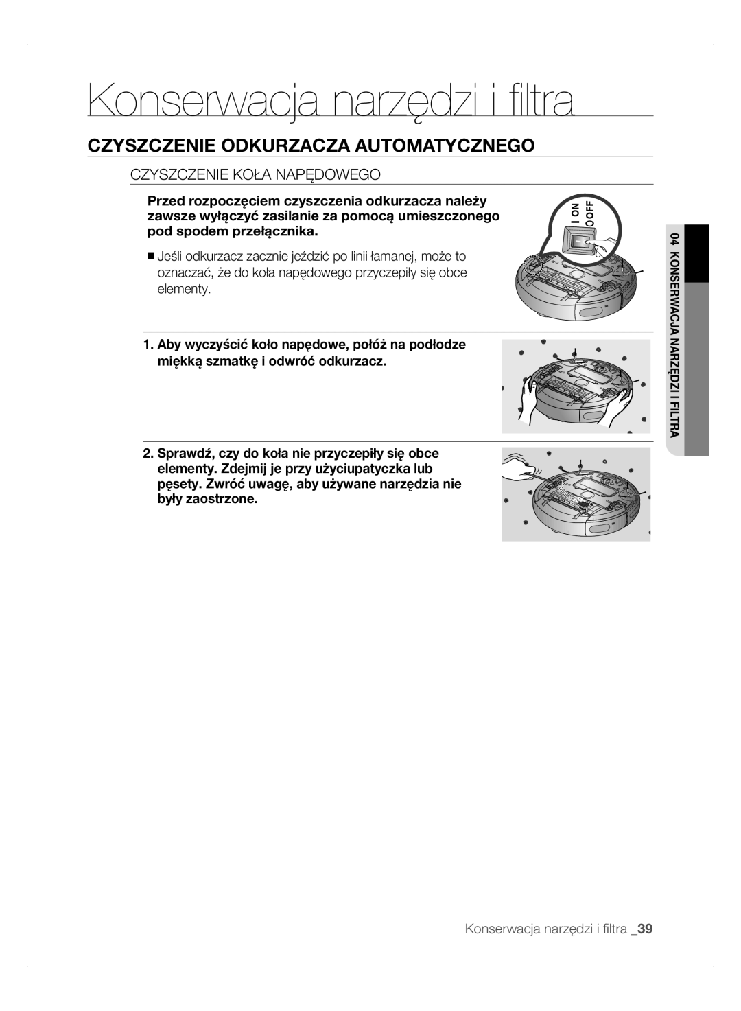 Samsung VCR8875T3A/XEF, VCR8875T3A/XEO manual Czyszczenie Koła Napędowego 