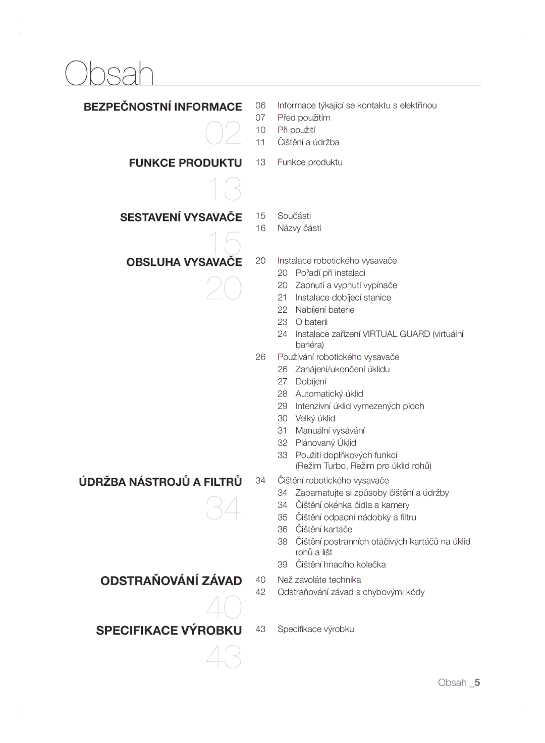 Samsung VCR8875T3A/XEF, VCR8875T3A/XEO manual Obsah 