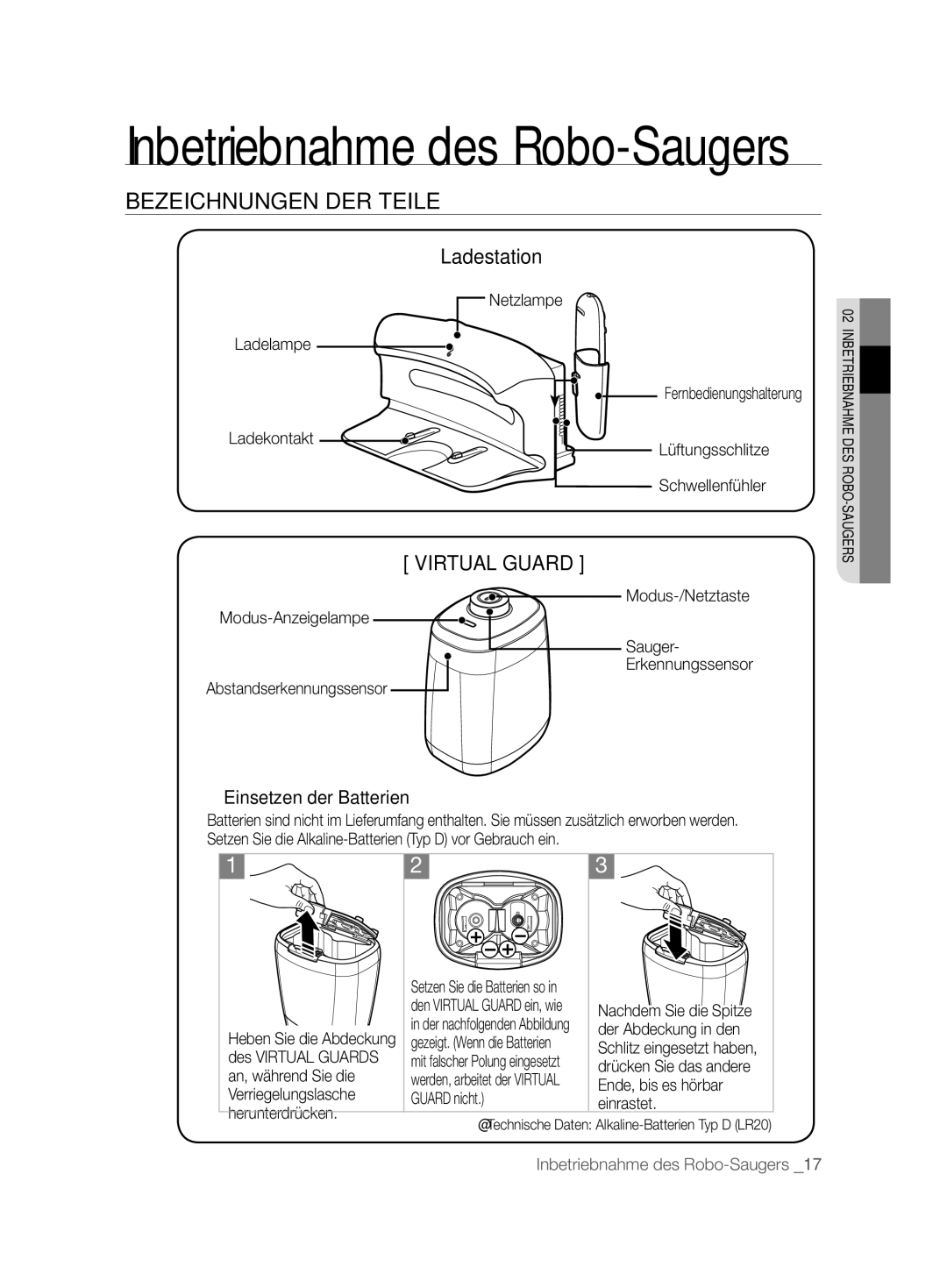 Samsung VCR8877T3A/XEG Netzlampe Ladelampe Ladekontakt, Der Abdeckung in den, An, während Sie die, Ende, bis es hörbar 