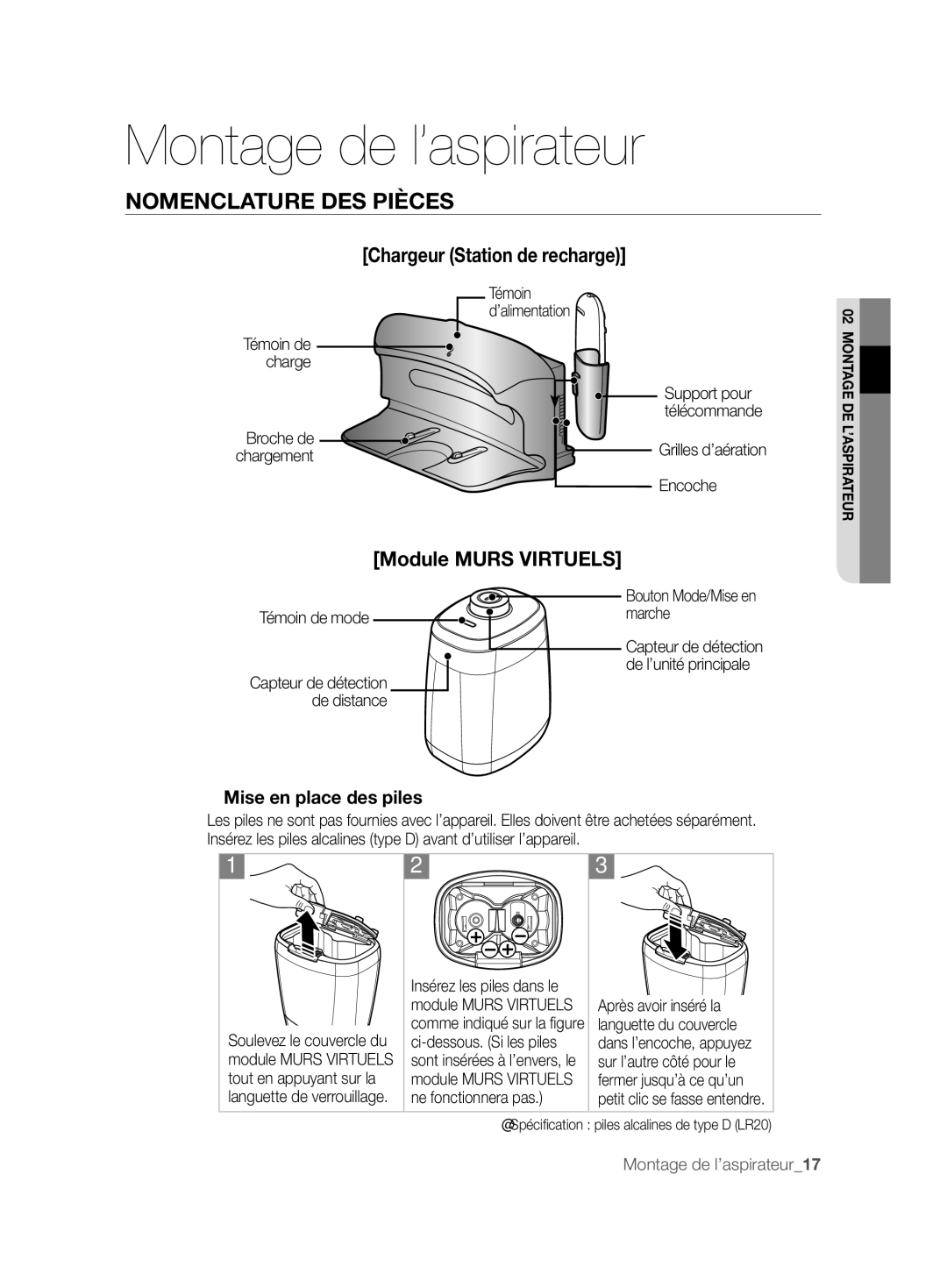 Samsung VCR8877T3A/XEG manual Charge Support pour, Encoche, Marche, De distance 