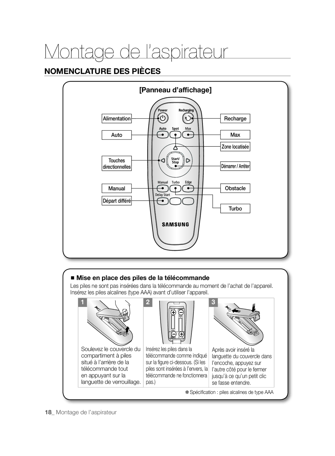 Samsung VCR8877T3A/XEG manual Panneau d’afﬁchage 