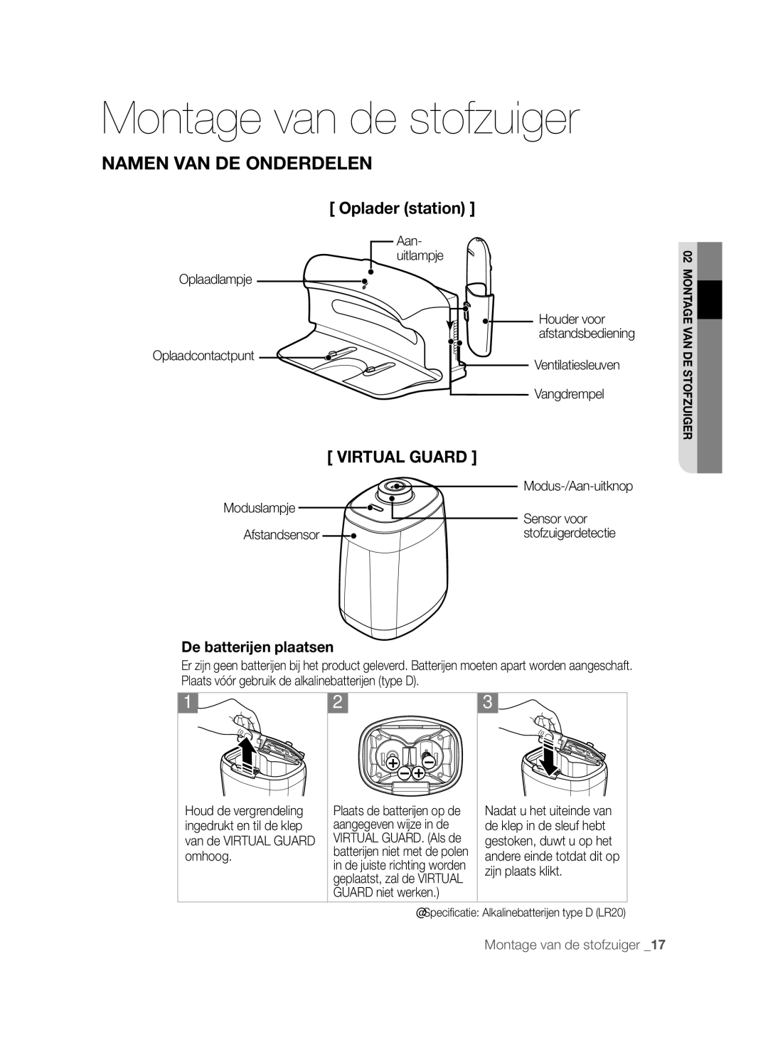 Samsung VCR8896L3B/XEG, VCR8894L3R/XEG manual Oplader station, Oplaadlampje Oplaadcontactpunt, Moduslampje Sensor voor 