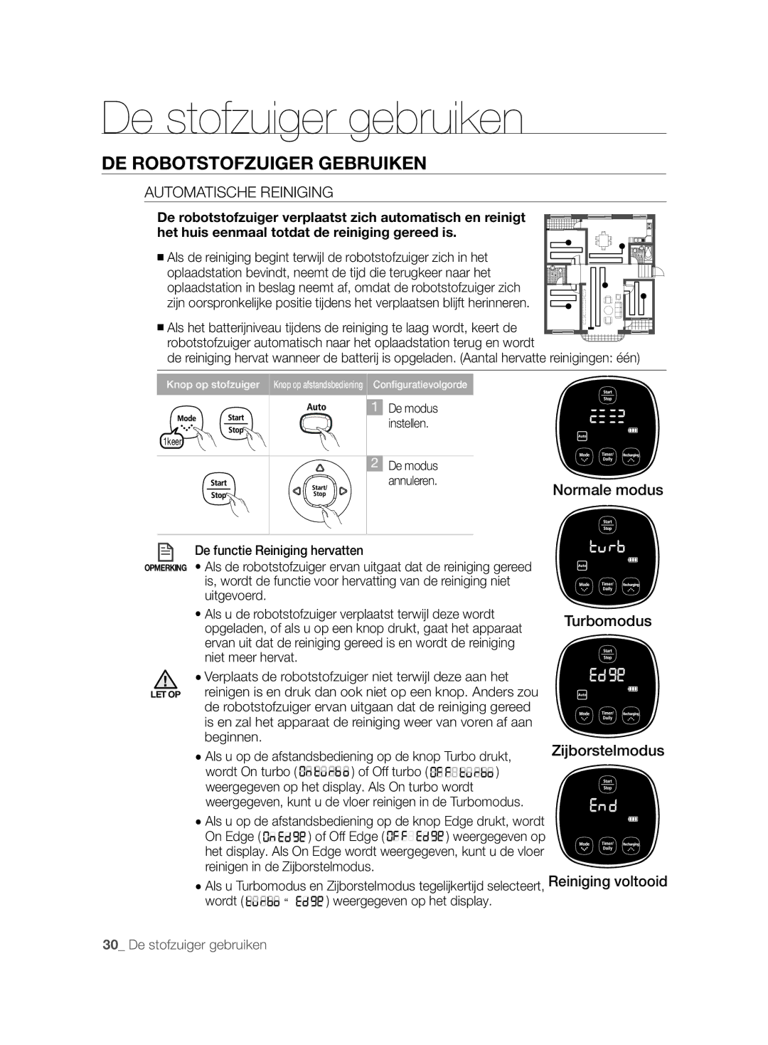 Samsung VCR8894L3R/XEG, VCR8896L3R/SWS, VCR8896L3B/XEG manual Automatische Reiniging, Normale modus 