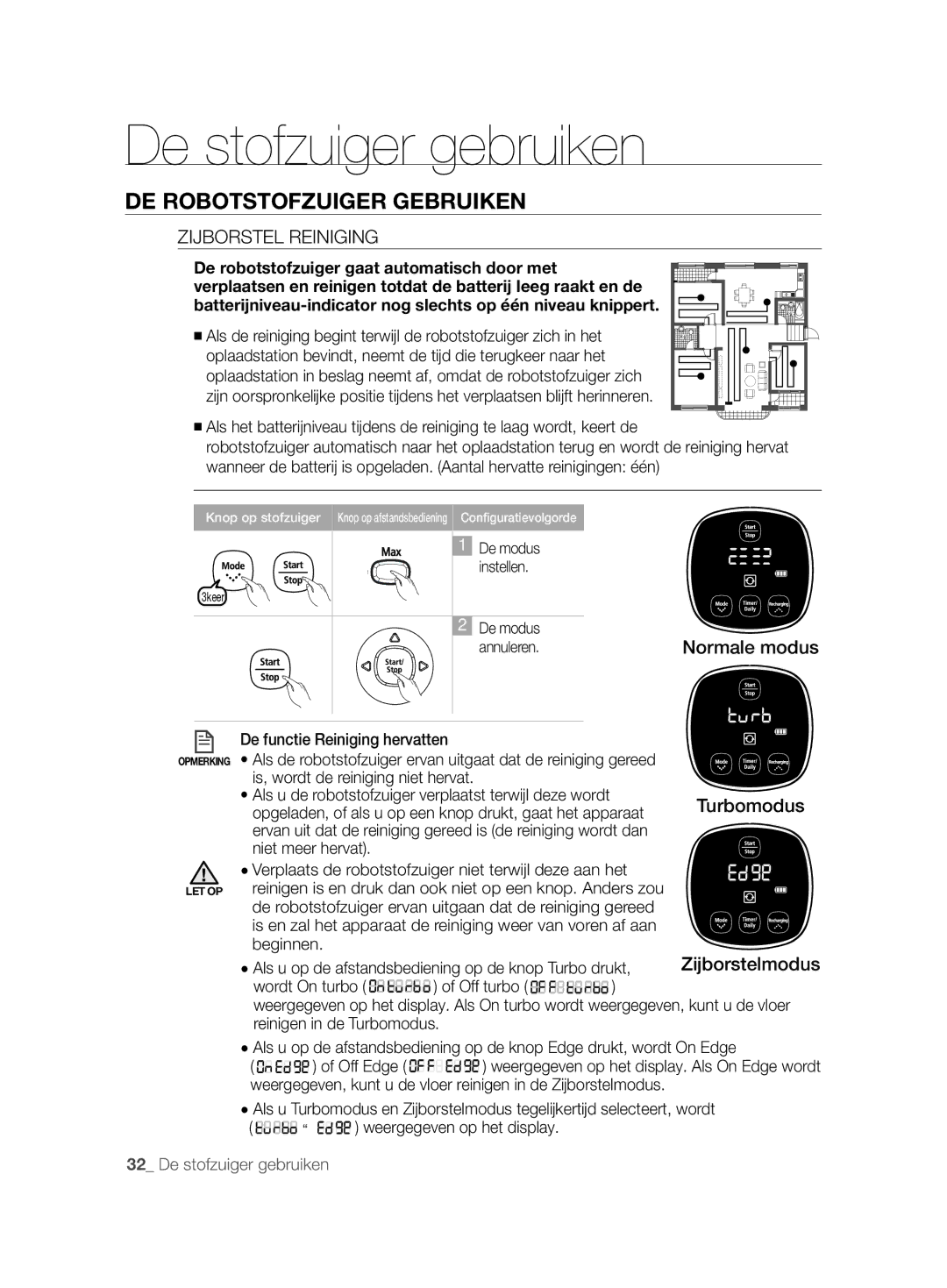 Samsung VCR8896L3B/XEG, VCR8894L3R/XEG, VCR8896L3R/SWS manual Zijborstel Reiniging, Beginnen 