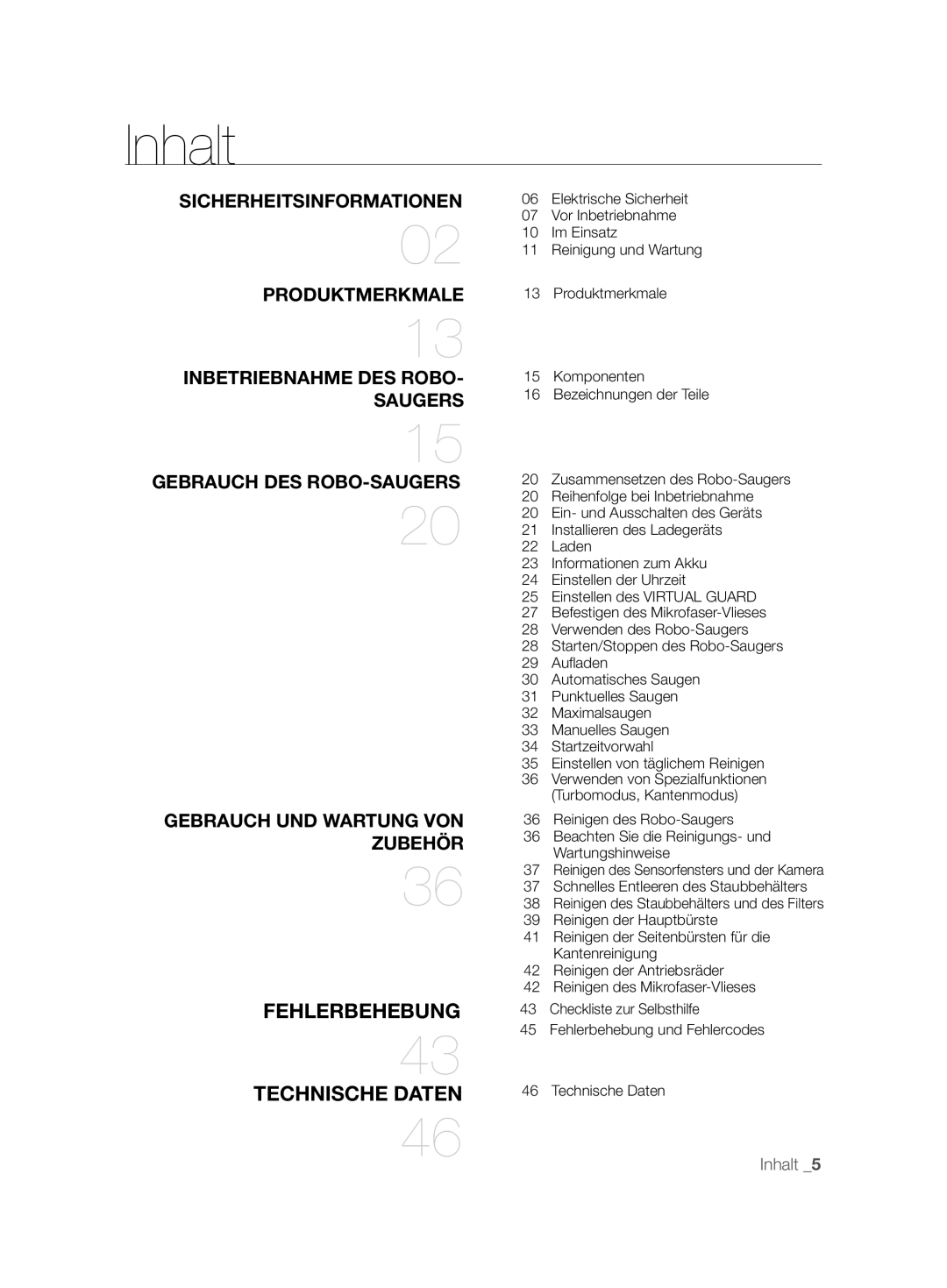 Samsung VCR8896L3B/XEG, VCR8894L3R/XEG, VCR8896L3R/SWS manual Inhalt 