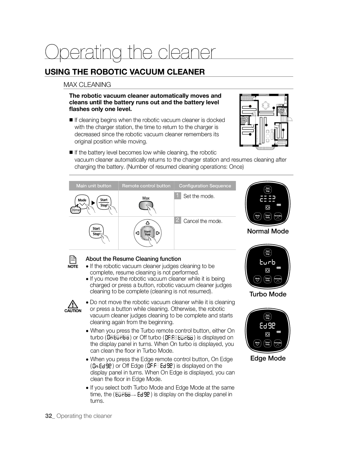 Samsung VCR8894L3R/XET manual MAX Cleaning, About the Resume Cleaning function 