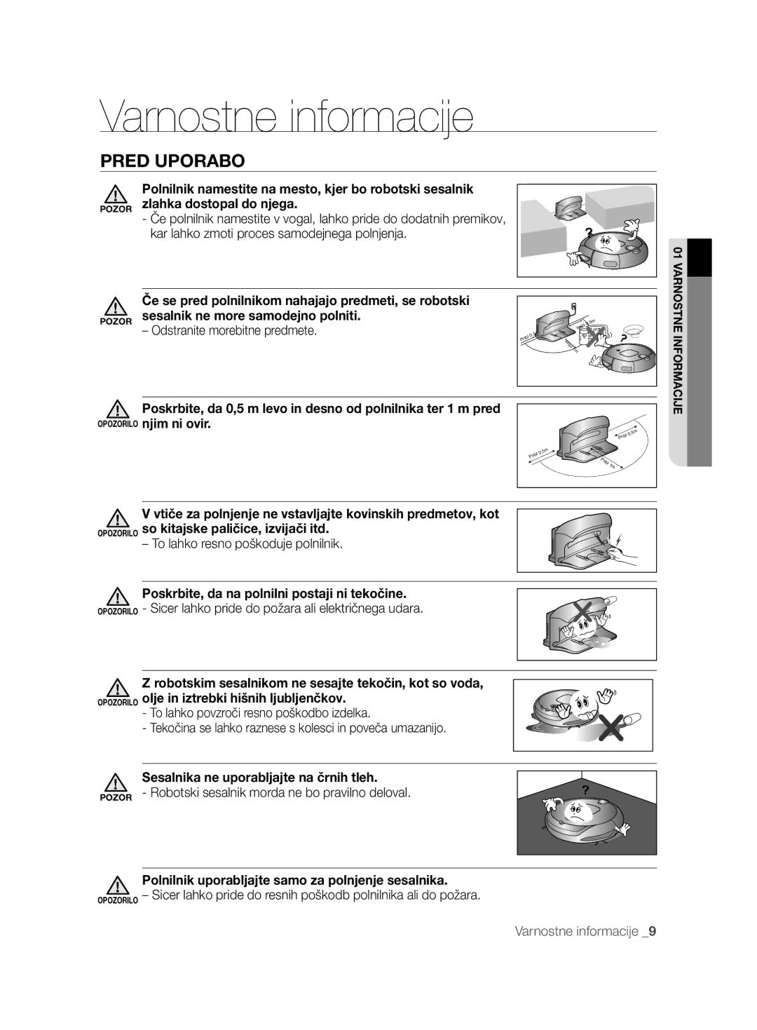 Samsung VCR8894L3R/XET manual Odstranite morebitne predmete, To lahko resno poškoduje polnilnik 