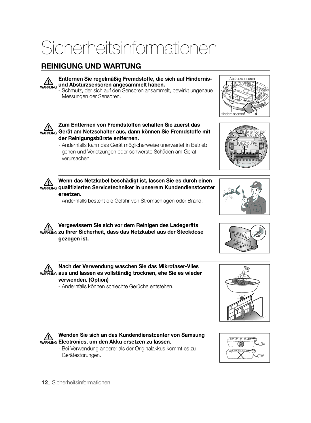 Samsung VCR8894L3R/XET manual Ersetzen, Gezogen ist, Verwenden. Option, Andernfalls können schlechte Gerüche entstehen 