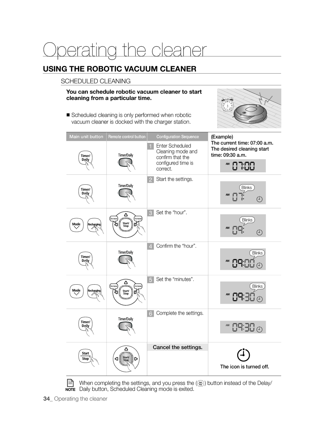 Samsung VCR8895L3A/XET, VCR8895L3A/XEO, VCR8895L3A/XEF, VCR8895L3A/XEE, VCR8895L3B/XAG manual Scheduled Cleaning 