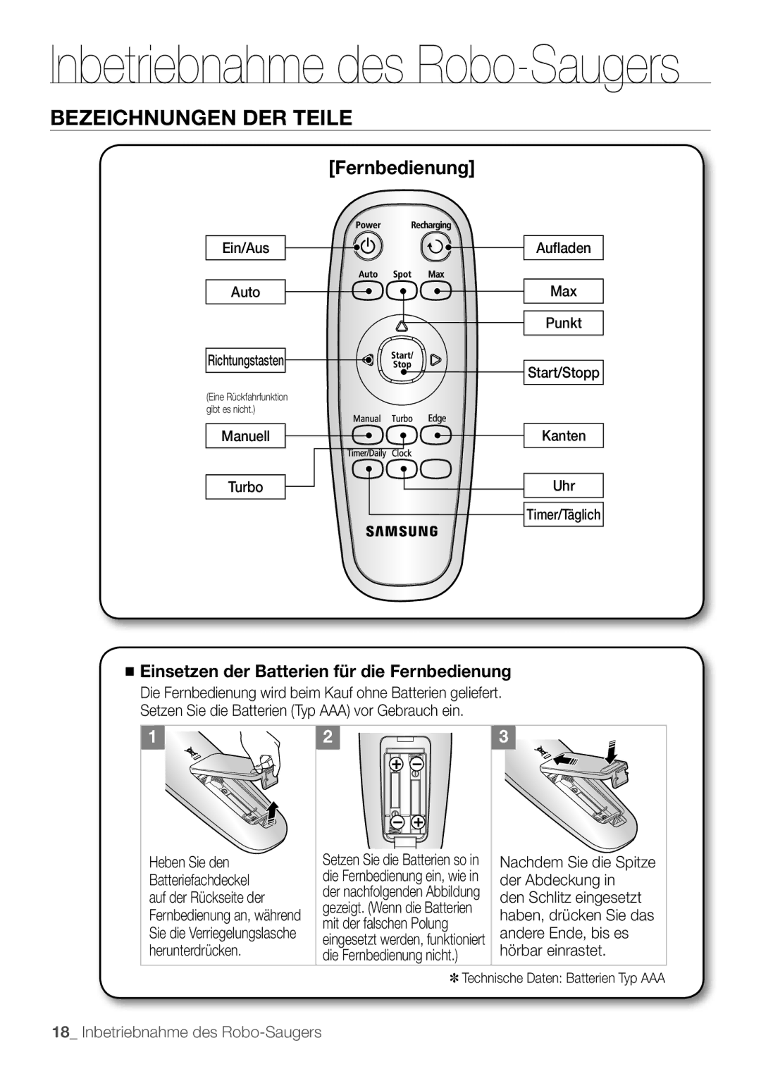 Samsung VCR8895L3A/XEO, VCR8895L3A/XET, VCR8895L3A/XEF manual Fernbedienung 