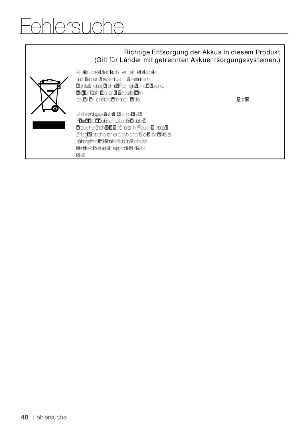 Samsung VCR8895L3A/XEO, VCR8895L3A/XET, VCR8895L3A/XEF manual Fehlersuche 