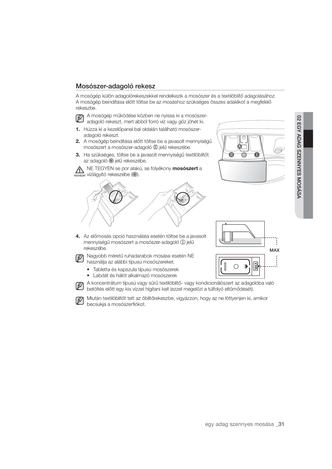 Samsung WF1602WUW/XEO, VCR8895L3A/XEO, WF1602WUV/XEO, VCR8895L3B/XAG manual PtøtfsBebhpmøSflft, Rekeszébe 