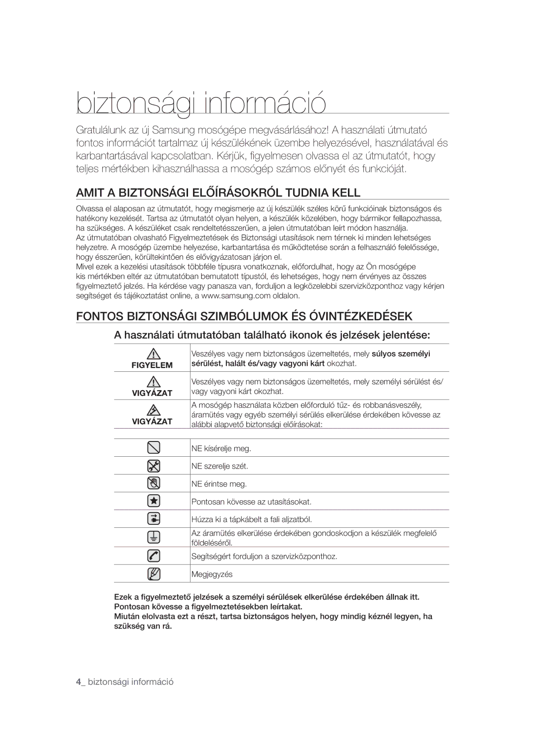 Samsung VCR8895L3A/XEO manual Biztonsági információ, #*50/4«*&-Ě¶3«40,3»-56%/*, 504#*50/4«*4*.#»-6.0,²4»7*/5²,&%²4 