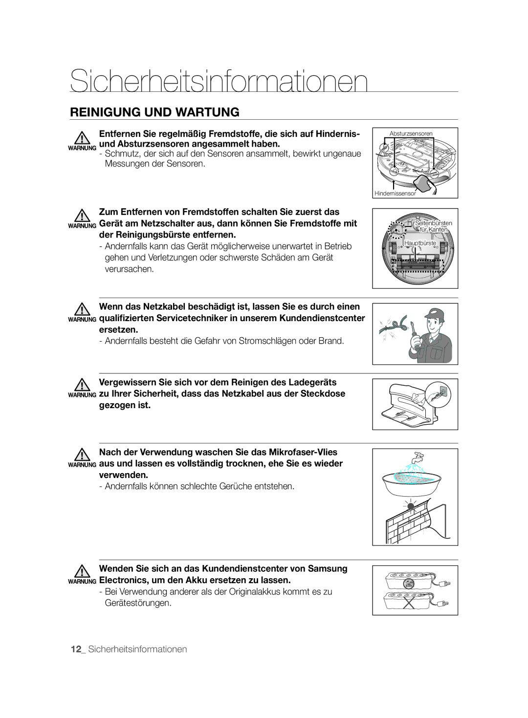 Samsung VCR8897L3R/XEG manual Ersetzen, Gezogen ist, Verwenden, Andernfalls können schlechte Gerüche entstehen 