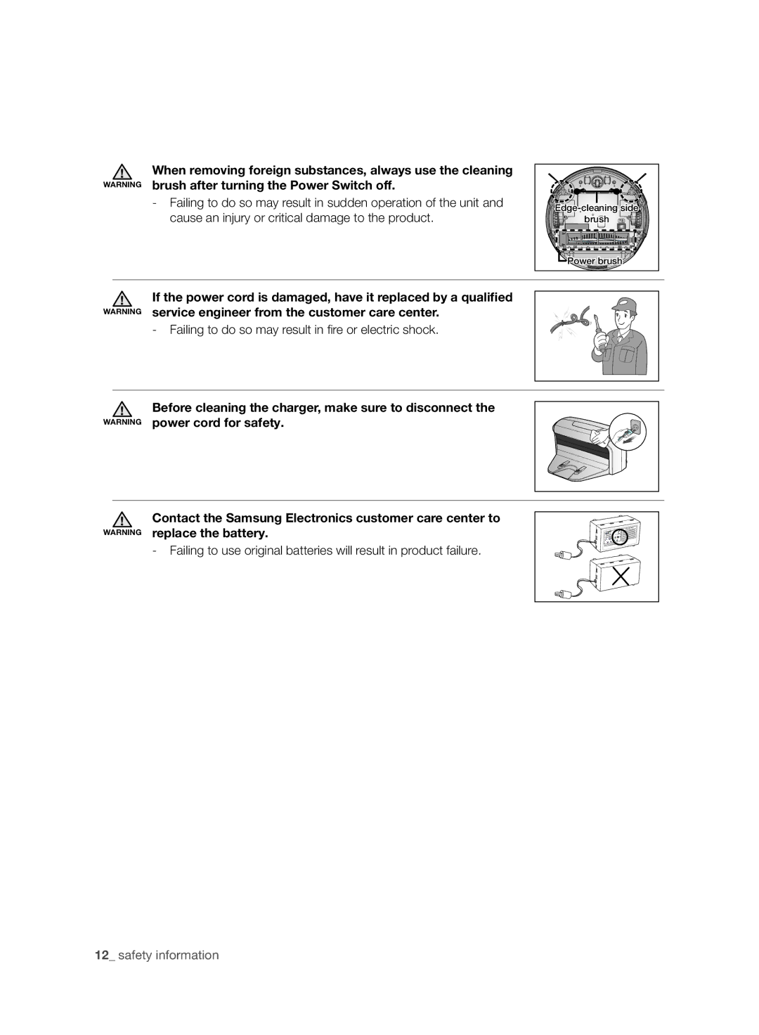 Samsung VCR8930L3R/XET, VCR8930L3R/XEE manual Edge-cleaning side 