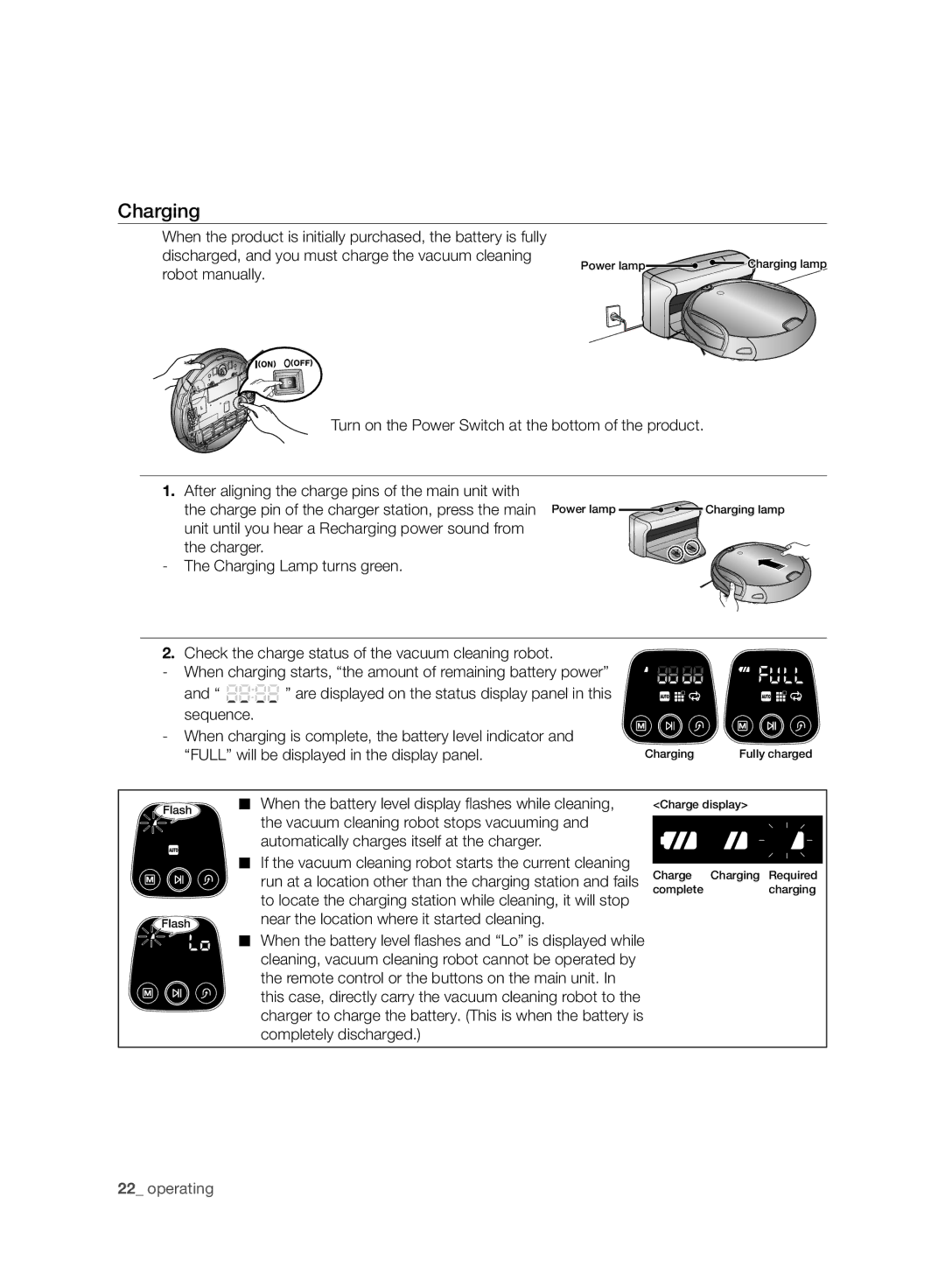 Samsung VCR8930L3R/XET, VCR8930L3R/XEE manual Charging 