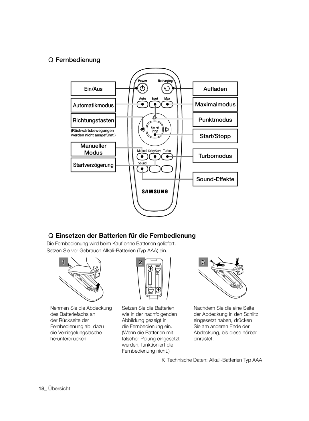 Samsung VCR8930L3R/XET, VCR8930L3R/XEE manual Auﬂaden, Maximalmodus, Punktmodus 