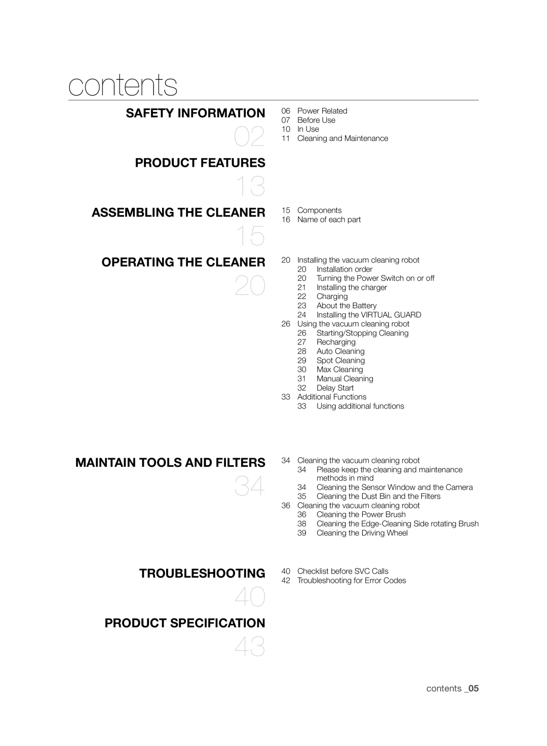 Samsung VCR8930L3R/XEE, VCR8930L3R/XET manual Contents 