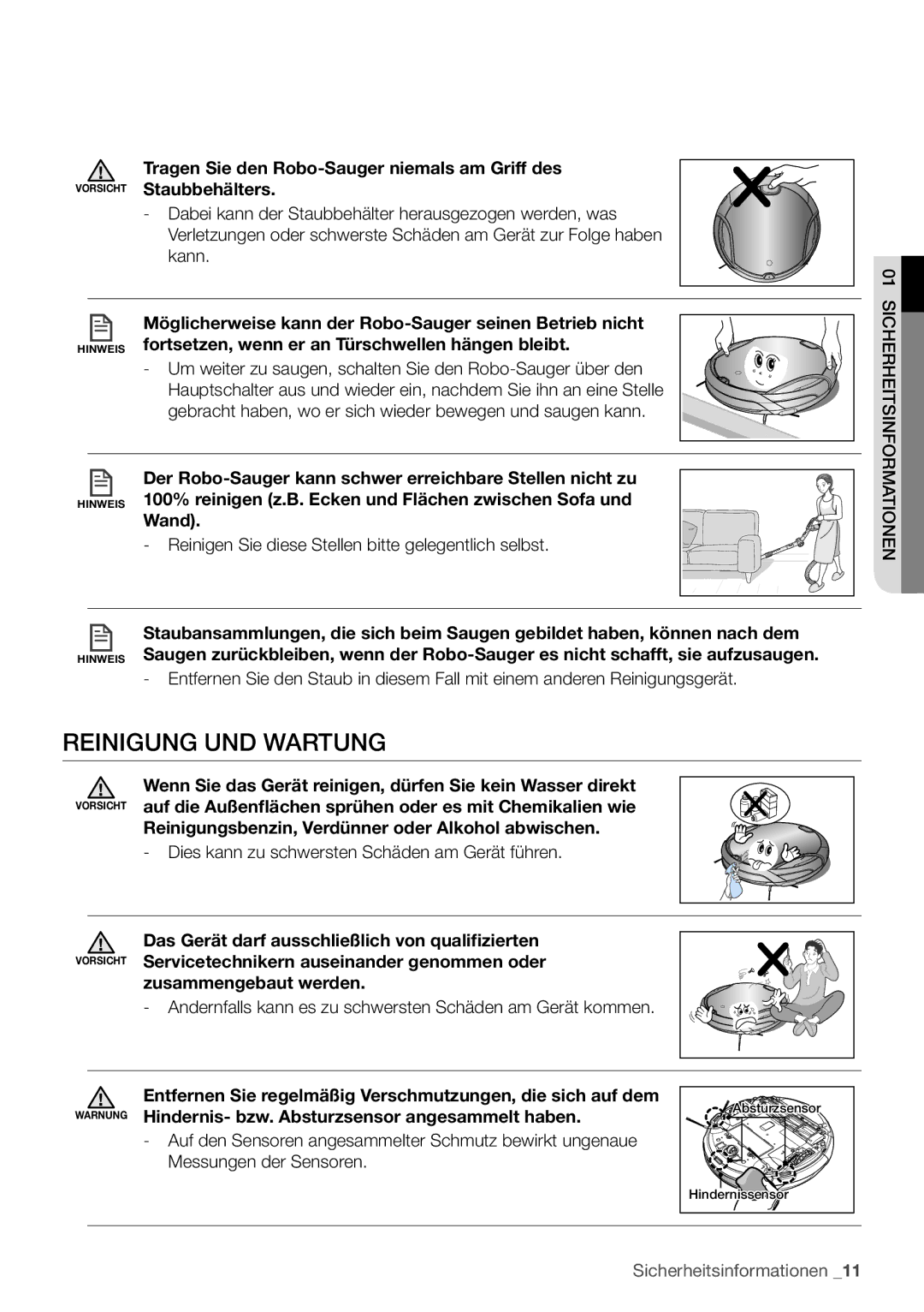 Samsung VCR8930L3S/XEG manual Reinigung und Wartung 