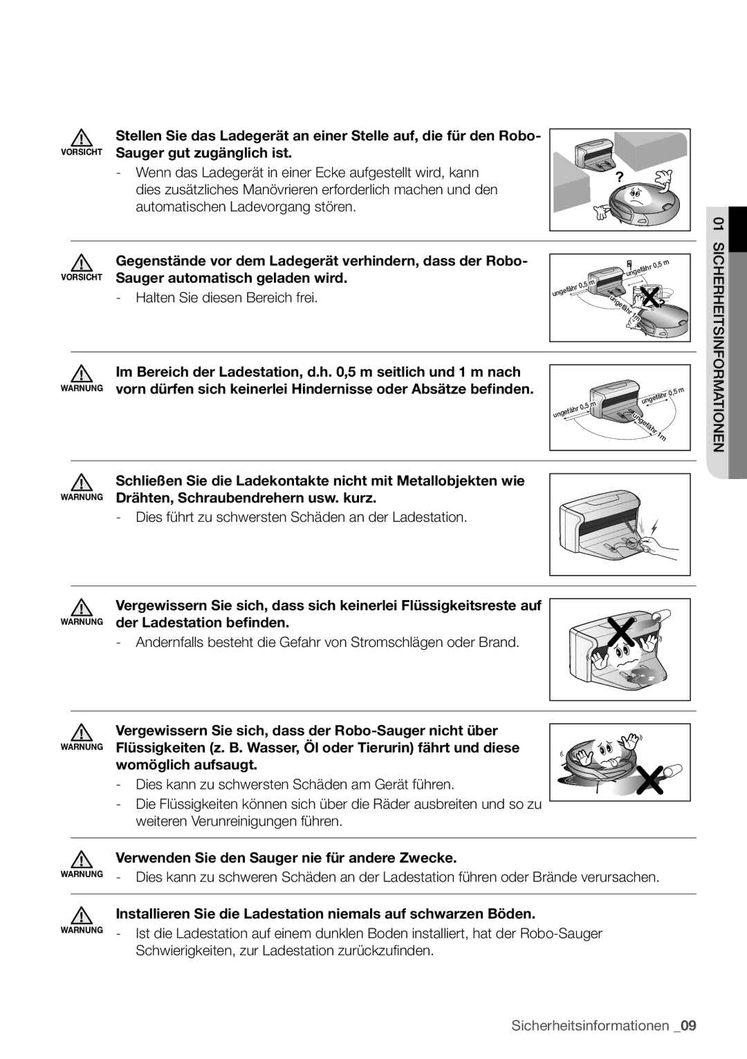 Samsung VCR8930L3S/XEG manual Sauger automatisch geladen wird, Halten Sie diesen Bereich frei, Womöglich aufsaugt 