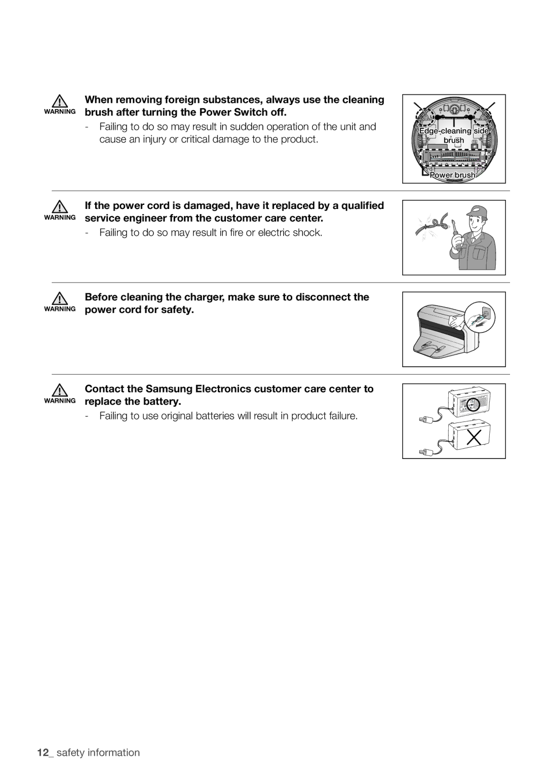 Samsung VCR8930L3S/XEG manual Edge-cleaning side 