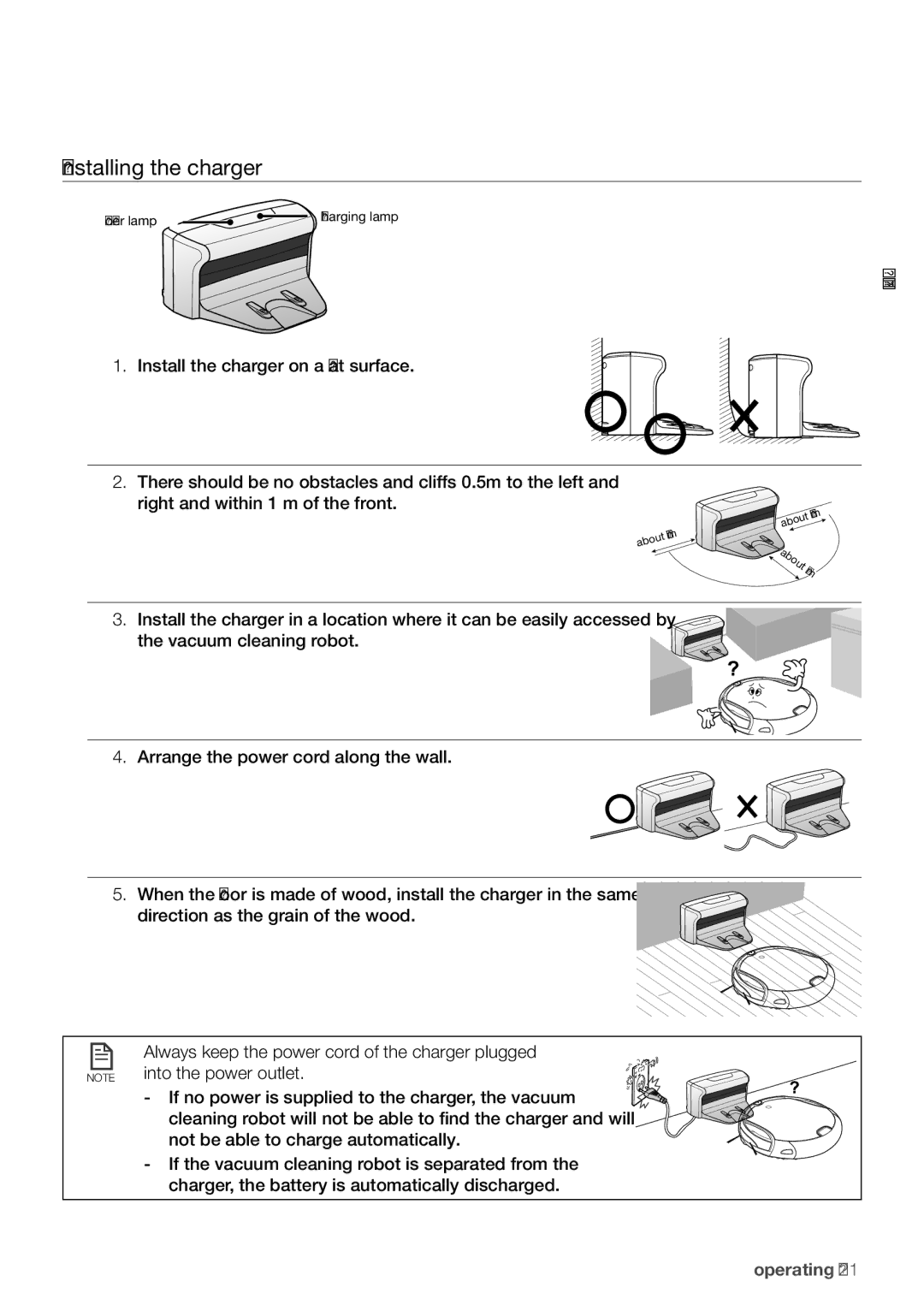 Samsung VCR8930L3S/XEG manual Installing the charger 