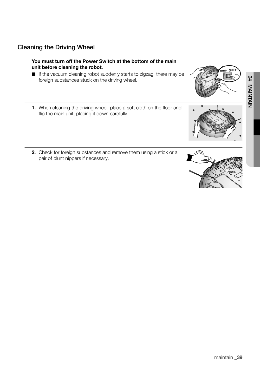 Samsung VCR8930L3S/XEG manual Cleaning the Driving Wheel 