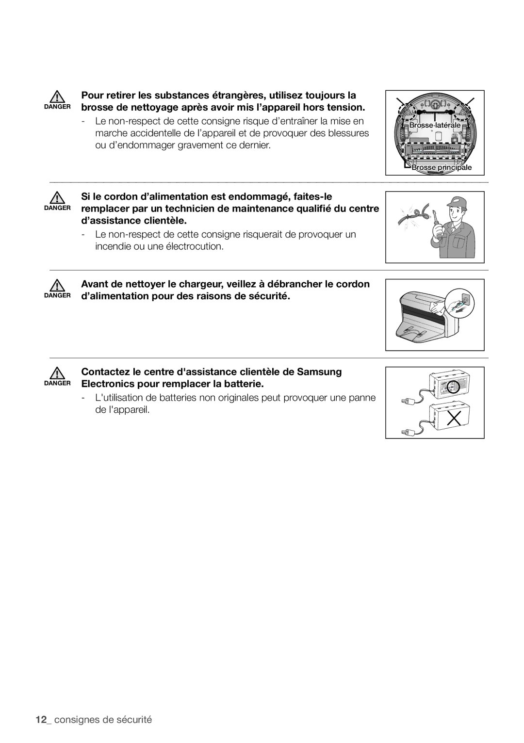 Samsung VCR8939L3S/XEF manual Si le cordon d’alimentation est endommagé, faites-le 