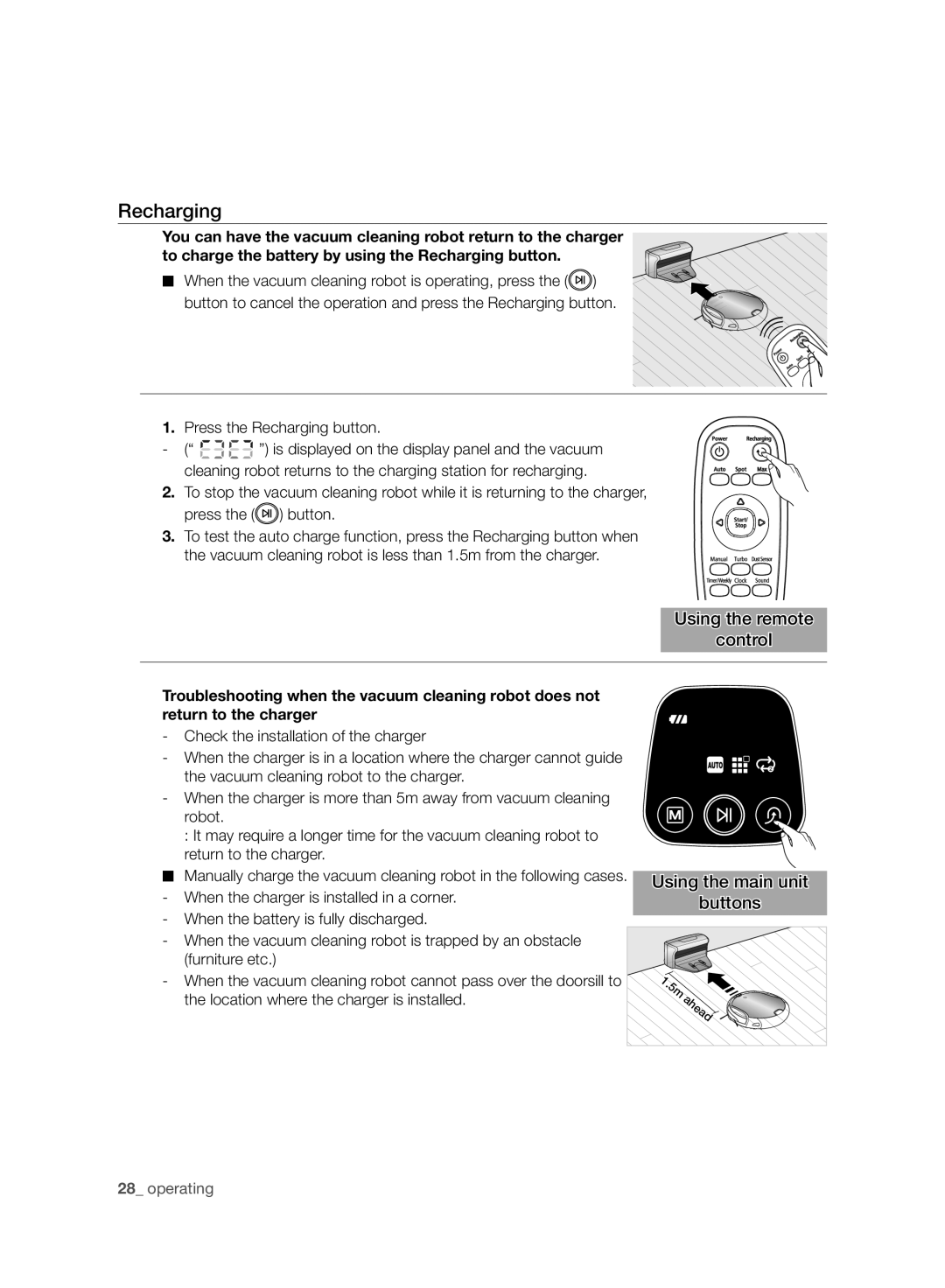 Samsung VCR8940L3R/XET manual Press the Recharging button 