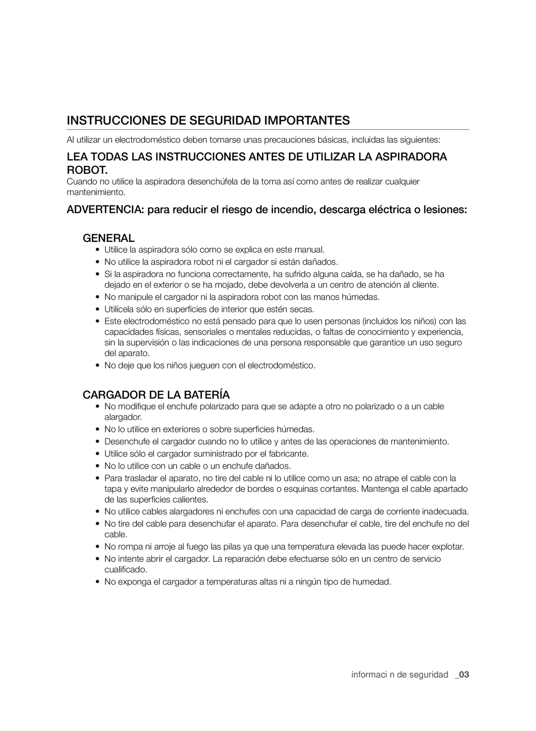 Samsung VCR8950L3B/XEF manual Instrucciones DE Seguridad Importantes, General, Cargador DE LA Batería 