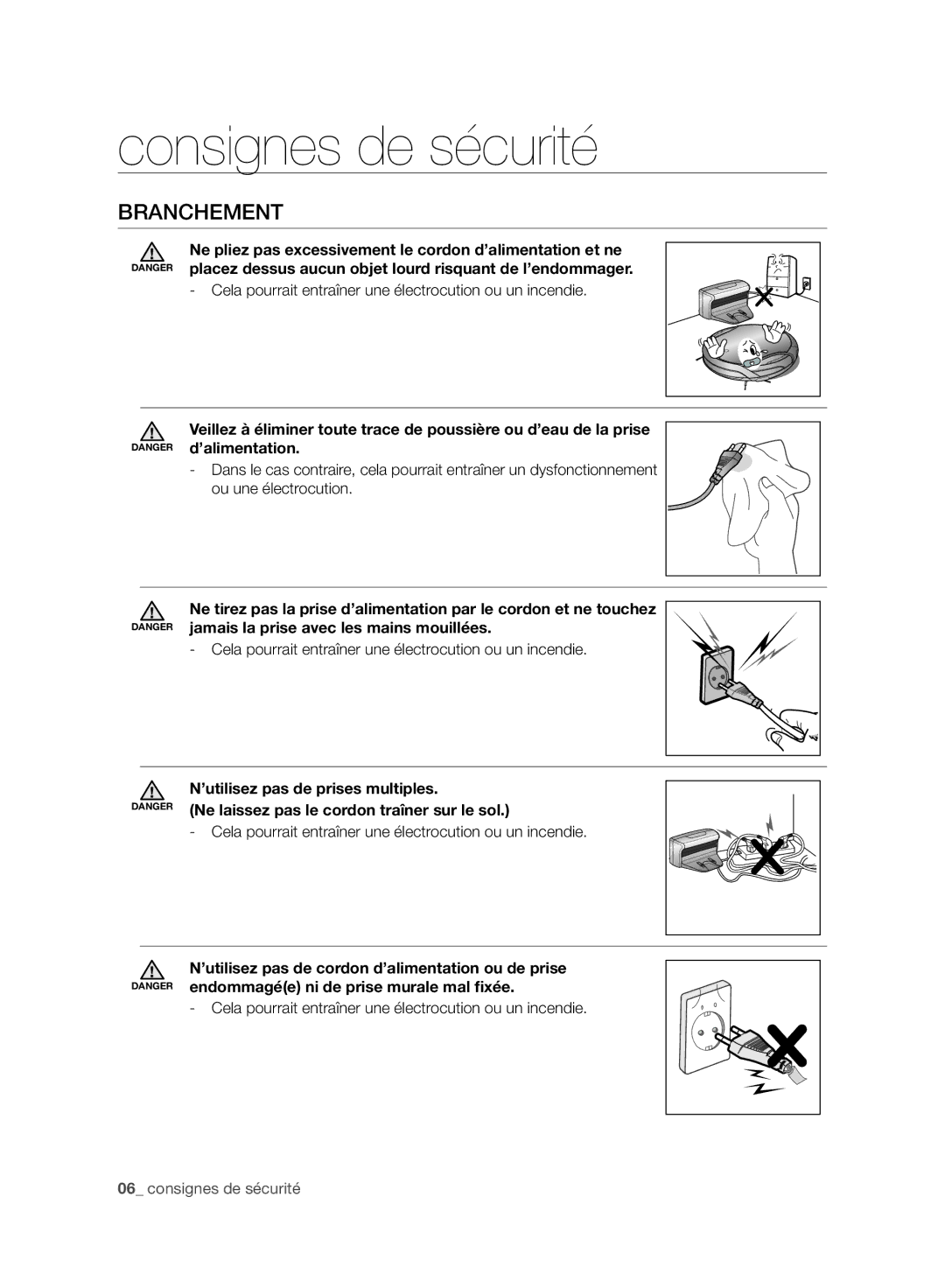 Samsung VCR8950L3B/XEF manual Branchement, Cela pourrait entraîner une électrocution ou un incendie 