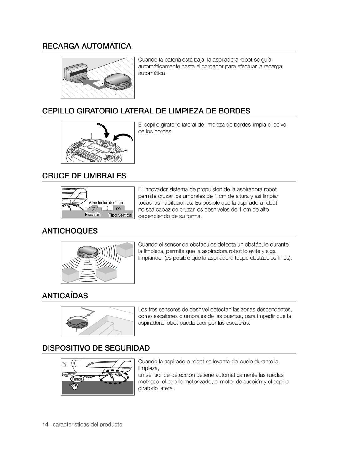 Samsung VCR8950L3B/XEF Recarga Automática, Cepillo Giratorio Lateral DE Limpieza DE Bordes, Cruce DE Umbrales, Antichoques 