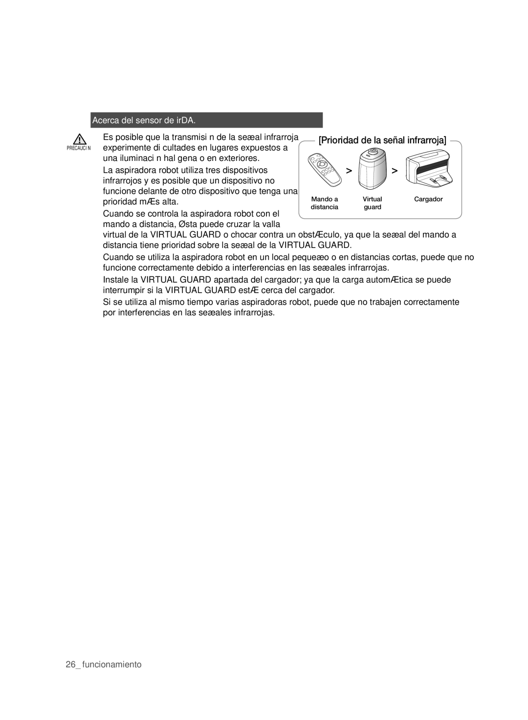 Samsung VCR8950L3B/XEF manual Acerca del sensor de irDA, Prioridad más alta 