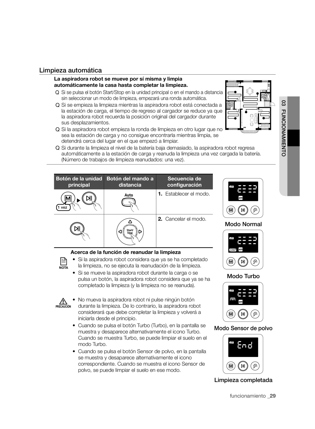 Samsung VCR8950L3B/XEF manual Limpieza automática, Secuencia de, Distancia Conﬁguración, Cancelar el modo 